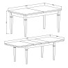 Table de salle à manger extensible 160-240x90cm style classique Tillac Catalogue
