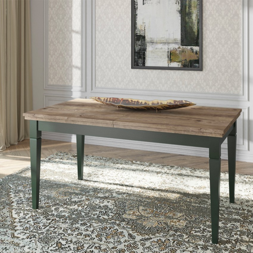 Table de salle à manger extensible 160-240x90cm style classique Tillac Promotion Table de salle à manger extensible 160-240x90cm style classique Tillac Promotion