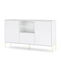 Buffet moderne blanc 3 portes LED lumière séjour cuisine Sandani Vente
