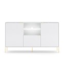 Buffet moderne blanc 3 portes LED lumière séjour cuisine Sandani Offre
