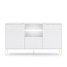 Buffet moderne blanc 3 portes LED lumière séjour cuisine Sandani Offre