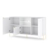 Buffet moderne blanc 3 portes LED lumière séjour cuisine Sandani Réductions