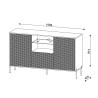Buffet moderne blanc 3 portes LED lumière séjour cuisine Sandani Choix