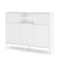 Buffet moderne cuisine salon blanc doré Breteny Remises