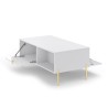 Table basse de salon à 2 portes de rangement blanc doré Oviedo Réductions