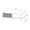 Table basse de salon à 2 portes de rangement blanc doré Oviedo Choix