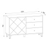 Buffet cuisine moderne 120cm bois chêne porte 3 tiroirs blanc Gwen Catalogue