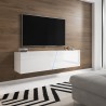 Meuble TV suspendu 160cm design minimaliste moderne lumière LED Regat Réductions