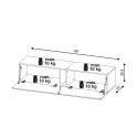 Meuble TV suspendu 160cm design minimaliste moderne lumière LED Regat 