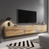 Meuble TV suspendu design moderne 240cm 3 portes LED Selby Catalogue