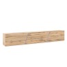 Meuble TV suspendu design moderne 240cm 3 portes LED Selby 