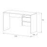 Bureau design 2 tiroirs blanc moderne gris Riley Offre