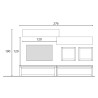 Mur TV design moderne meubles suspendus en bois Infinity 01 Vente