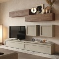 Mur TV design moderne meubles suspendus en bois Infinity 01 Promotion