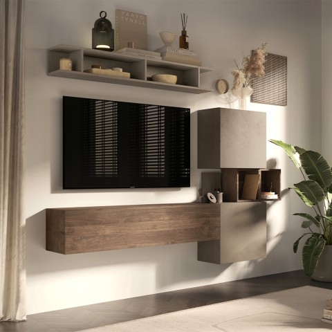 Mur TV mural suspendu design moderne salon Infinity 3A Promotion