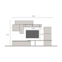 Mur TV moderne pour salon blanc gris noir Infinity 06 Vente