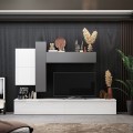 Ensemble mural salon design contemporain blanc gris Infinity 07 Promotion