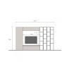 Meuble mural TV moderne bibliothèque bois blanc gris Infinity 10 Offre