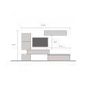 Ensemble mural TV moderne meubles suspendus bois gris noir Infinity 16 Offre