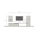 Ensemble mural salon TV design moderne gris noir Infinity 18 Offre