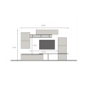 Ensemble mural contemporain pour TV bois blanc gris Infinity 19 Offre