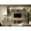 Ensemble mural contemporain pour TV bois blanc gris Infinity 19 Promotion