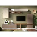 Ensemble mural contemporain pour TV bois blanc gris Infinity 19 Promotion