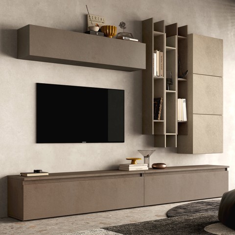 Mur TV avec bibliothèque design moderne Infinity 20 Promotion