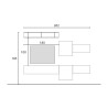 Mur TV suspendue moderne en bois blanc et gris Infinity 22 Remises