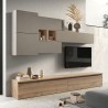 Mur TV mural moderne en bois avec meubles suspendus Infinity 24 Promotion