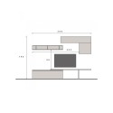 Ensemble mural contemporain gris avec meubles suspendus étagère Infinity 25 Vente
