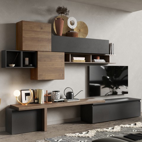Mur TV suspendue moderne avec étagère Infinity 28 Promotion