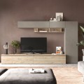 Mur modulable contemporaine meuble TV étagère bois gris Infinity 31 Promotion