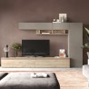 Mur modulable contemporaine meuble TV étagère bois gris Infinity 31 Promotion