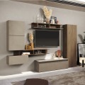Mur TV design moderne avec étagères et meubles suspendus Infinity 38 Promotion