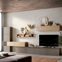 Ensemble mural séjour moderne meubles suspendus en bois Infinity 37 Promotion