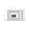 Mur TV contemporaine avec bibliothèque en bois Infinity 36 Offre