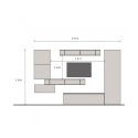 Mur TV design moderne avec étagères et meubles suspendus Infinity 38 Offre