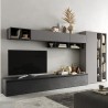 Murale TV bibliothèque moderne gris meubles suspendus Infinity 43 Promotion