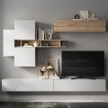 Meuble TV suspendu moderne avec étagère en bois Infinity 44 Promotion