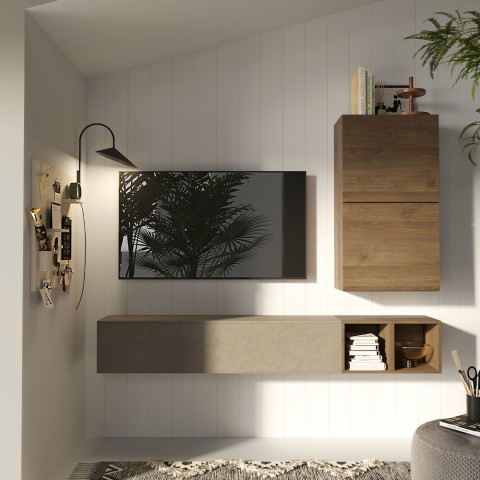 Mur TV moderne suspendue en bois Infinity 47 Promotion