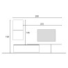 Ensemble mural salon TV moderne gris avec meubles suspendus Infinity 52 Vente