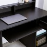 Bureau noir peu encombrant avec tiroir et surélévation Drums Dark Réductions