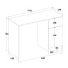 Bureau moderne noir peu encombrant porte et tiroir Lythes Dark Choix