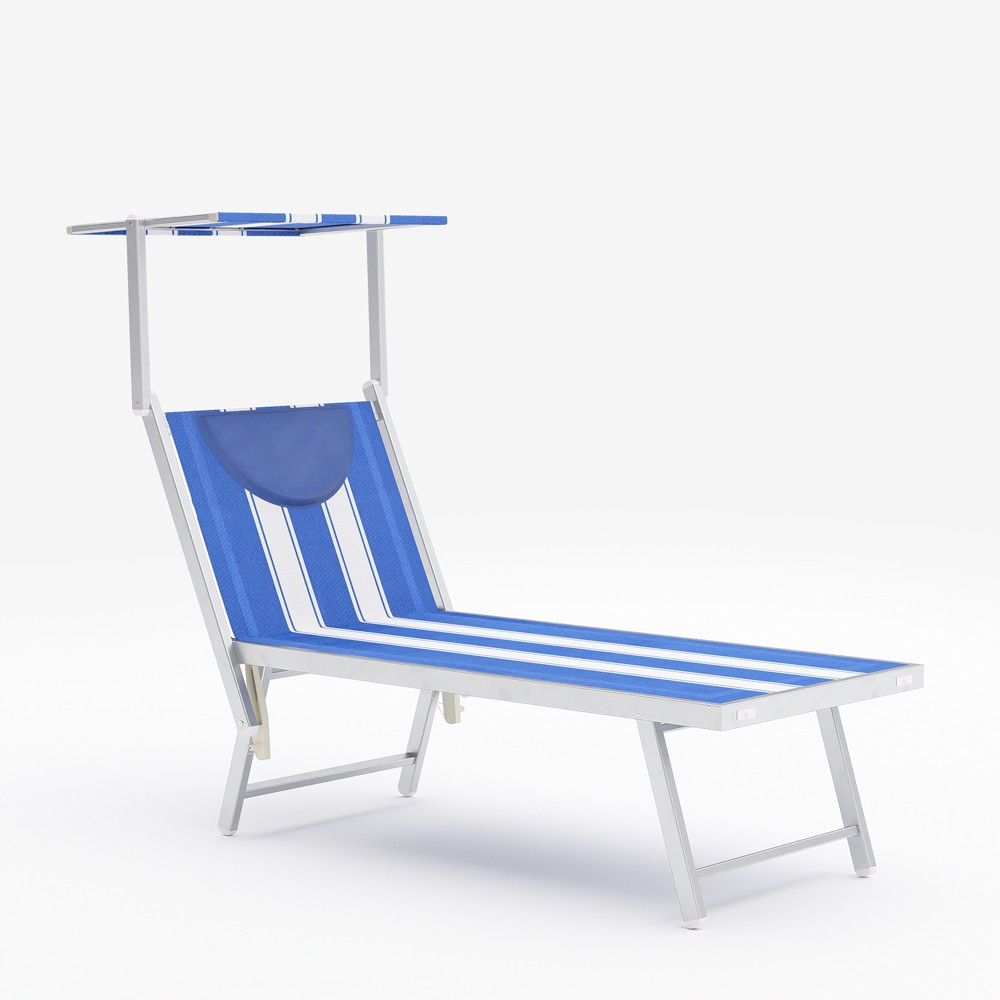 Transat de plage bain de soleil professionnel en aluminium Santorini Stripes