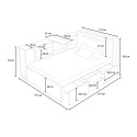 Lit 1 place et demi 120x190 avec coffre de rangement Stellan Choix