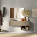 Meuble d'entrée moderne suspendu vide-poches en bois Infinity 55 Promotion