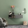 Meuble d'entrée suspendu design moderne gris blanc brillant Infinity 56 Offre