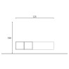 Meuble d'entrée suspendu design moderne gris blanc brillant Infinity 56 Réductions