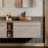 Meuble de salle de bain suspendu beige tiroirs tourterelle Coast 80N Vente